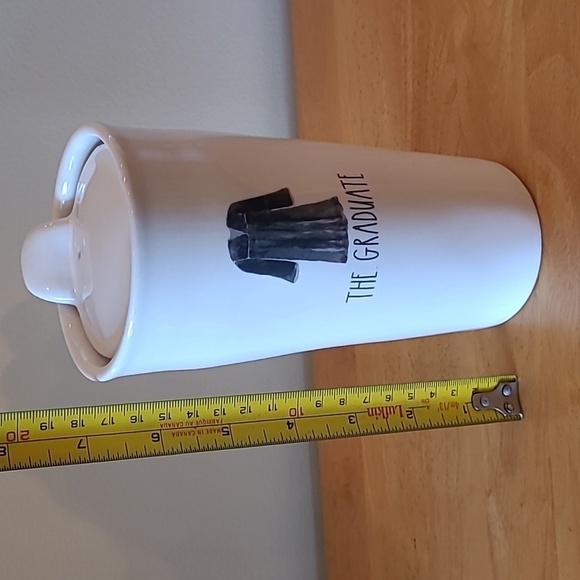 RAE DUNN 'GRADUATE' Artisan Collection White Ceramic Travel Tumbler Mug With Lid - Picture 11 of 14